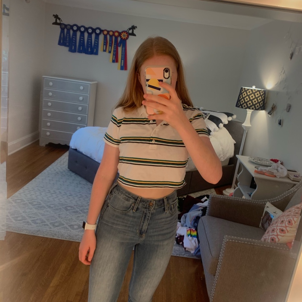 Pacsun cropped collared t-shirt